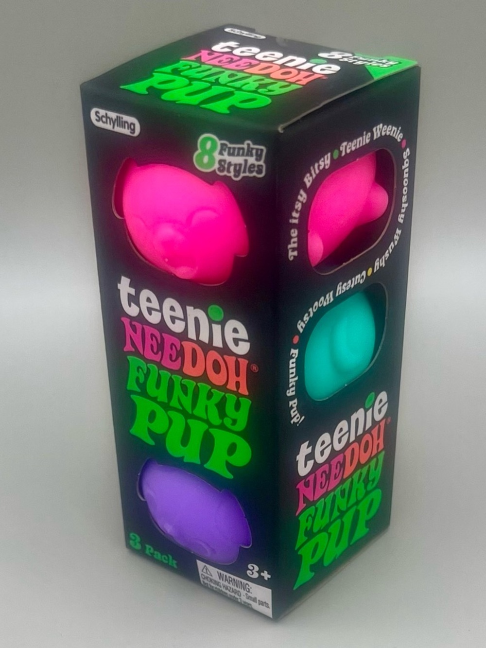 Schylling NeeDoh Teenie Funky Pups ~ 3 Pack 
Pink/Blue/Purple 🩷🩵💜 Collection NEW - Picture 2 of 8